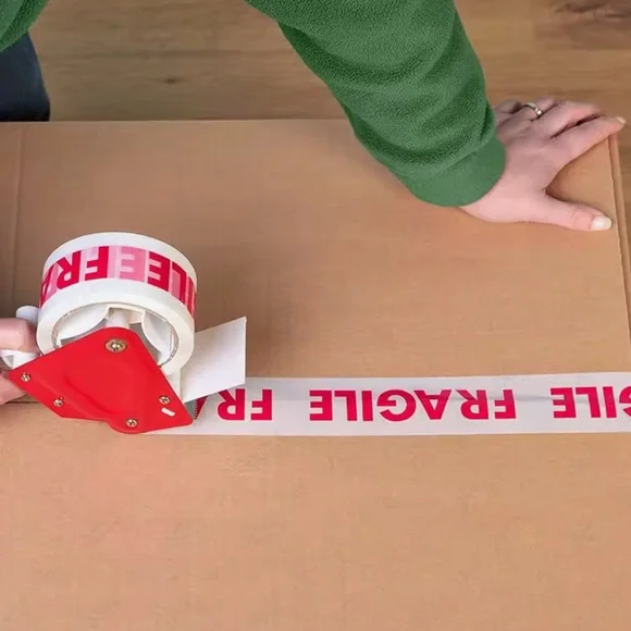 Red and White Fragile Tape Roll - Picture 4 of 6